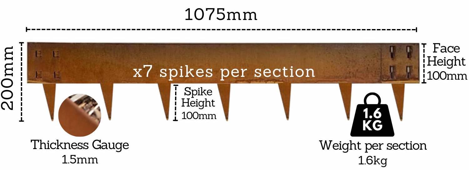 Corten Steel Garden Edging 100 mm (per metre): image 5