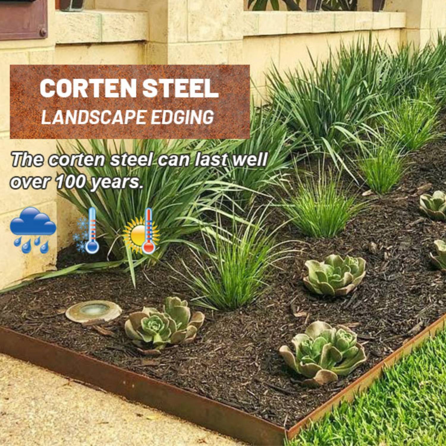 Corten Steel Garden Edging 100 mm (per metre): image 8